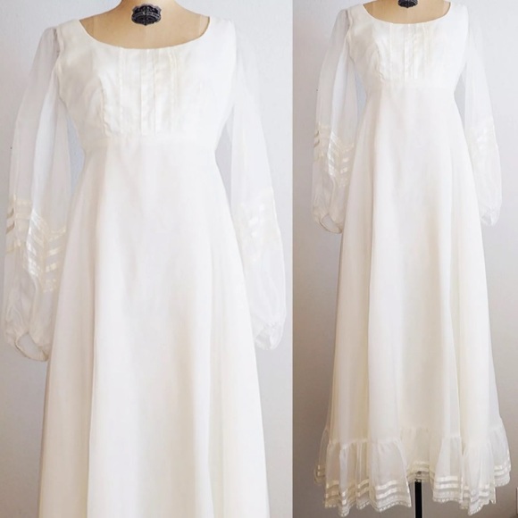 1970’s Vintage prairie Princess Bride wedding gown Ren Faire cosplay - Picture 3 of 10